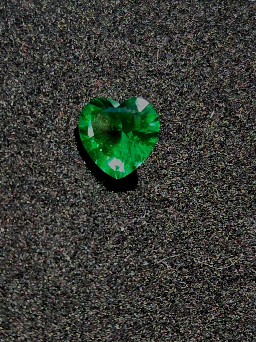 2.5CT Heart Shaped Cut Nano Emerald Loose Gemstone, Faceted